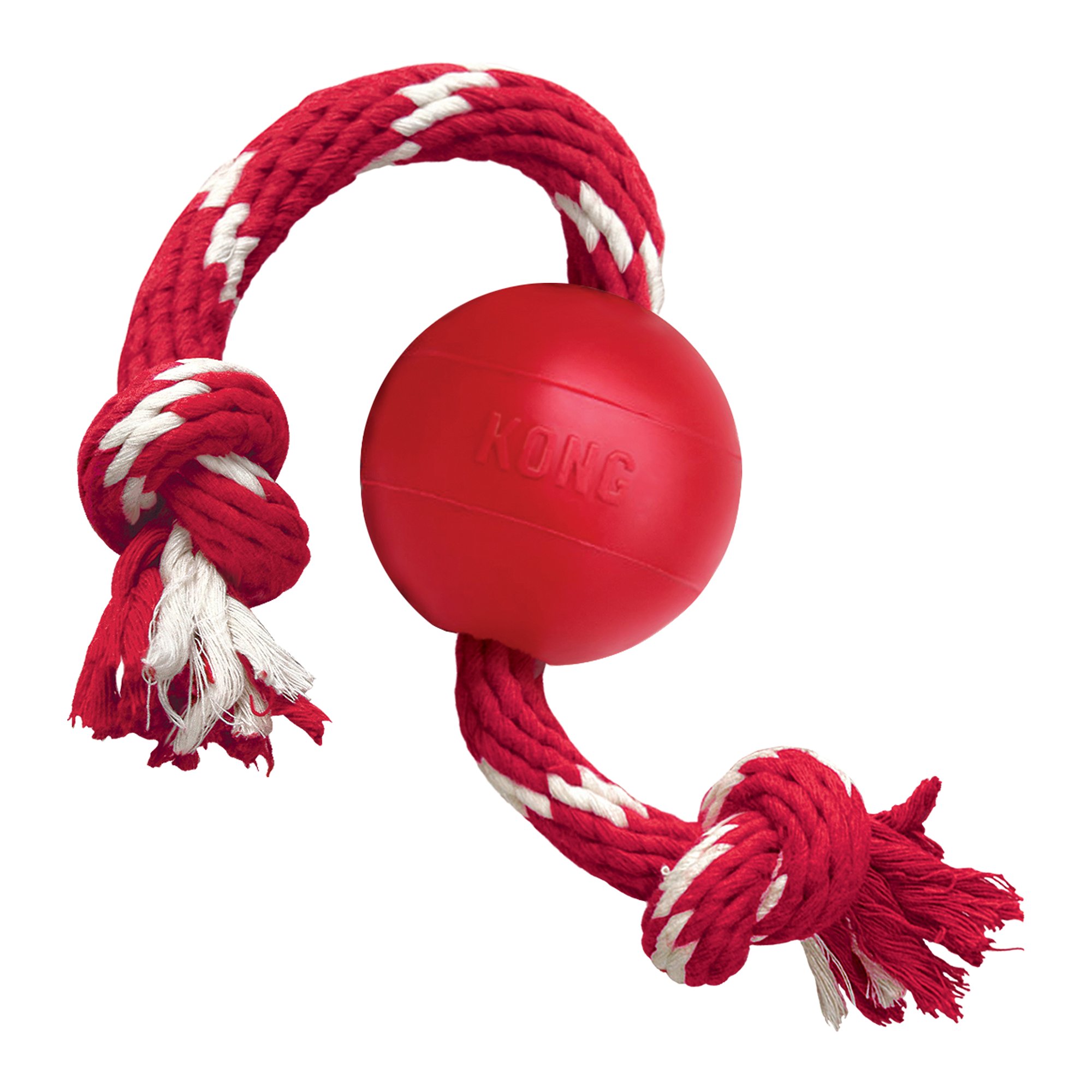 Red Hard Ball with Rope L